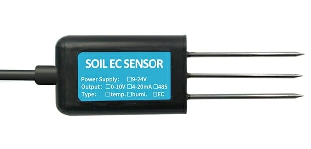 Soil EC sensors can be buried or mounted on the soil surface.