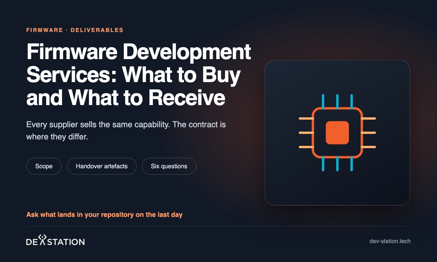 Firmware development services, what to buy and what to receive